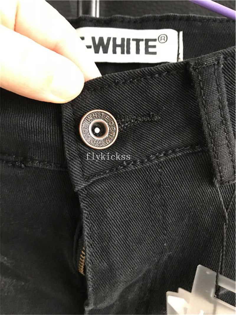 Off White Black Denim Jeans & Pants